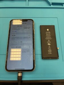 iPhone XRバッテリー交換修理後